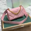 Cadena de alta calidad Mini Crossbody Bolse para mujeres Bolsa de aleta de cuero nappa Cierre magnético de cabeza de serpiente en bolso de hombro de diseñador de latón chapado en oro con paquete completo