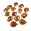 Takılar 1pc Doğal Taş Gri Agates Kolye Damla Şekil Yüzlü mücevher taşları DIY Kadın Mücevher Yapımı Kolye Küpe 23x33mm