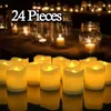 24pc LED Flameless Tea Light Tealight Candle 웨딩 장식 배터리 210310251Z