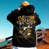 Herrtröjor hösten skateboard robot tryck hoody fleece hip hop mode ficka y2k streetwear överdimensionerade huvtröjor