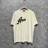 メンズTシャツデザイナーTシャツイエローレター印刷Tシャツメン半袖夏通りトップTシャツ男性ファッションヒップホップ服