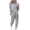 Kvinnors tvåbitar byxor Kvinnor Tracksuit Casual Solid Color Set Långärmad kvinnlig hoodie Pullover Suit Autumn Sport Home Wear Ladies