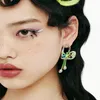 Boucles d'oreilles Harajuku Coeur Coloré Cristal Gland Pour Femmes Girly Doux Charme Romantique Esthétique Y2K Bijoux