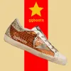 Projektant Włoch Golden Super Star Sneakers Metalowe buty swobodne buty do starego brudnego butów wąż skórę obcas