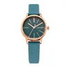 Horloges Dames Leer Eenvoudige Mode Casual Quartz Horloge Vrouwen Luxe Beroemde Vrouwelijke Goede Kwaliteit Klok Gift Noble Paars Meisje Uur