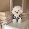 Dog Apparel Teddy Fashion Summer Clothes Than Bear Pullover Small Vest Pet Striped T-shirt Supplies