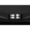 Band Ringe Tigrade Trendy 6mm Blau Innen Ring Männer Wolframcarbid Kreuz Tank Silber Farbe Poliert Hochzeit Party Ringe anel masculino 231124