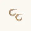 Hoop Earrings Steel Color Gold Simple Women Chunky Hoops Gift Fashion Jewelry Stainless Wives Round Smooth Thick