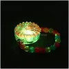 Party Favor Led Bracelet Light Up Bangle Flashing Acrylic Bead Glowing Wristband Kids Gift Toys Decoration Bar Concert Bracelets Za2 Dhfbo