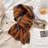 Halsdukar stickad mjuk halsduk för kvinnor mode mager långt ullgarn halsduk bufanda vinter varmt foulard sjal och omslag