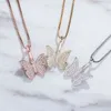 925 Sterling Silver New Butterfly Pendant Iced Out Cubic Zirconia Pendant Hip Hop Fashion Delicate Jewelry Gift Women