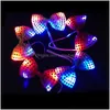 Party Decoration Adts Child Sequins Led Necktie Light Up Neck Tie Luminous Bowtie Flashing Favor Christmas Halloween Club Bar Stage Dh5Ae