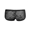 Underpants Men's Lace Underwear Sexy Gay Men Boxers Lingerie Shorts Transparent