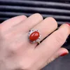 Anillos de racimo KJJEAXCMY Joyería de boutique 925 Plata de ley con incrustaciones de piedras preciosas de coral rojo natural Anillo femenino Detección de soporte