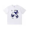 Vbcw lowewe lowe loewees loeewe homem bordado impressão de grandes dimensões com mangas t-shirts novo verão curto designers t rua