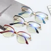 Zonnebrilmonturen Vintage Cat Eye Antiblue Light Metal Bril Optische Computer Glasse Bril Mode Brillen Brillen 231123