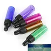 Wholesale Blue Green Purple Red Amber Mini Glass Bottles 5ml Sample Pipette Dropper Vial With Black Lids Ready To Ship ZZ