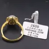 Cluster Rings Real Pure 999 24K Yellow Gold Band Nefrite White Jade Hollow Retice Ring 4.13g