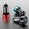 Autolader 2in1 LED Digital Display Dual USB Universal Car Charger voor iPhone 13 12 11 Samsung S20 S10 Auto Mobiele telefoon Snel oplaadadapter