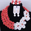 Collier boucles d'oreilles ensemble Dudo magasin bijoux africains mariage nigérian perles boules et fleurs 3 couches bijoux mariée femmes 2023