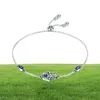 Bamoer 100 925 Sterling Silver Lucky Hamsa Fatima Hand Chain Link Bracelets For Women Blue Cz Silver Jewelry Scb076 MX1907272781872