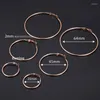 Brincos de argola 3Pairs 2mm Hoops for Women Polished Black Silver Color Gold Gold Brincha Diâmetro do presente 20/40/60mm LGEM26