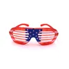 4 Temmuz Partisi Amerikan Bayrağı Bağımsızlık Günü LED ABD Vatansever Aydınlatma Shutter Shades Gözlük Kırmızı Beyaz ve Mavi Aksesuar