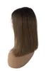 Destaques marrons Bob 13x1 Lace Front peruca ombre balayage sem glueless pré -puxado linha de cabelo humano frontal de cabelo com bebê