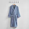 Women's Sleepwear Cotton Women's Bathrobe Turn Down Collar Terry Ladies Dressing Gown With Sashes Winter Absorb Water Bath Robe For