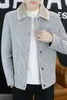 Мужская зимняя шерстяная куртка из смесовой шерсти, плюшевая и утолщенная для тепла, Тренч, модное облегающее повседневное деловое уличное пальто, пальто 231123