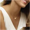 Pendant Necklaces Dainty Butterfly Necklace For Women Stainless Steel Animal Pendant Necklaces Jewelry Gift Drop Delivery Jewelry Neck Dh19J