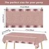 Tafelkleed 1 pc glitter diamant rosé goud tafelkleed 137 274 cm plastic wegwerp pailletten bedrukte hoes voor meisjes bruiloftsfeestje