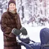 Stroller Parts Gloves Winter Mittens Hand Muffs With Reflective Strips Extended Waterproof Warm