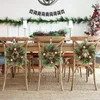 Fleurs décoratives pour cheminée, couronne festive de noël avec pommes de pin et baies, ornements pour porte fenêtre de 18.5 pouces pour la maison