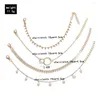 Strand Vintage Fashion Gold Color Geometric Bead Olive Leaf Faux Pearl Pendant Set Bracelet For Women Boho Chain Multilevel Jewelry