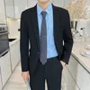 Men's Suits (Jackets Pants) Men Spring High Quality Business Dress Suits/Male Solid Color Suit Two-Piece/Man Slim Fit Tuxedo Blazers Trouser