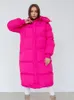 Kadın ceketleri kapşonlu uzun ceket kadın fermuarlı düğme gevşek moda kadın kış ceketleri kalın cep pamuk yastıklı parka bayan ceket 231123
