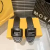 Sexy sandalen slippers dames buitenkleding zomer mode f letters zacht lederen kust strand vrije tijd groot formaat platte hak flip-flops tij