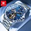 Other Watches OLEVS Original Brand Men's Waterproof Multifunctional Luminous Fully Automatic Mechanical Watch Moon Phase Starry Disk 231123
