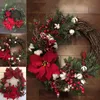 Faux Floral Greenery Wewnień świąteczny Sztuczny roślina Rattan Circle Work Decor Symulacja Flower na domowy navidad rok 2024 231123