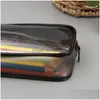 أكياس التخزين Clear PVC Pen Pencil Case مع Zipper for School Office Settationery Portable Bag Makeup Pouch LX2681 Drop de DH53J