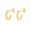 Boucles d'oreilles créoles de luxe, béquilles en Zircon, clous à crochet pour femmes, bijoux à la mode, bohème, Piercing, Pendiente Ins, même boucle d'oreille, cadeaux de fête