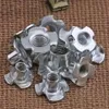 New 90/150 PCS Zinc Plated Zinc Plated Four Claws Nut Speaker Nut T-nut Blind Pronged Tee Nut Furniture Hardware Gadgets