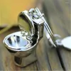 Keychains 1PC Silver Plated Toilet Seat Key Chain For Car Metal Chains Symbol Ring Keychain Men Women Gift