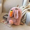 School Bags Korean Faux Fur Ear Cute Mini Backpack Fashion Plush Winter Bag For Girl Y2k Soft Kawaii Travel Rucksack