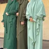 Vêtements ethniques Jilbab Ensemble Femmes musulmanes Tenue de prière Ramadan Eid Islam Vêtements Long Khimar avec robe Abaya Dubaï Turquie Burqa Kaftan 2