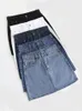 Spódnice Zoki Sexy Women Denim Mini moda Summer High talia Korean Black Blue Pakiet Hip Dżinsy Harajuku Cotton S3xl 230424