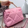 7A Top Luksusowa damska torebka z owczej skóry Projektant torby na jedno ramię Crossbody -19 Torba ze złotą klamrą Zapięcie na wzór diamentu Gruby łańcuszek o dużej pojemności