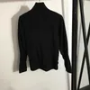 Herrjackor designer 2023 New Women's Half Zippered stående krage långärmad casual stickad pullover botten skjorta ifvf