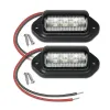 6 LED Araba Lisans Numarası Plaka Işığı Motosiklet SUV Kamyon Römork Van Tag Step Lamba Beyaz Ampuller Loser Ürünleri Letting Plaka Işık